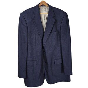 Brooks Brothers Blazer Silk Linen Wool Blend 2 Button Navy Blue Men Size 44L